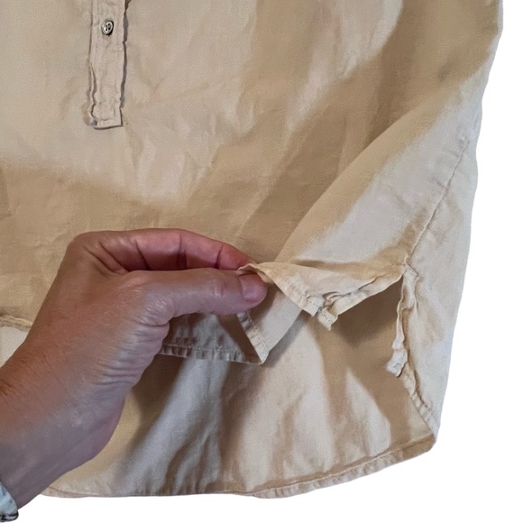 Pomandere Women’s Beige Popover button front top sleeveless capsule essential 10 - Picture 7 of 12